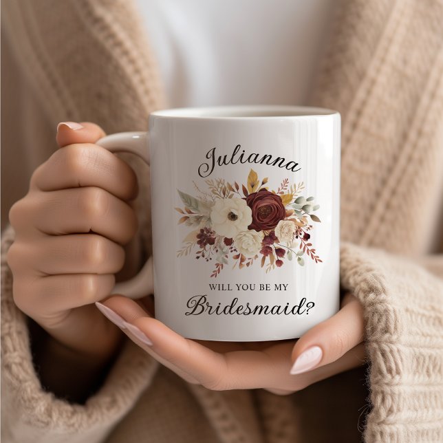 Mug Veux-tu être ma demoiselle d'honneur ? Floral d'au (Créateur téléchargé)