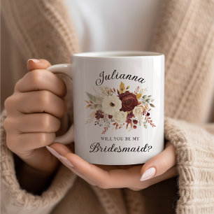 Mug Veux-tu être ma demoiselle d'honneur? Florale d'au