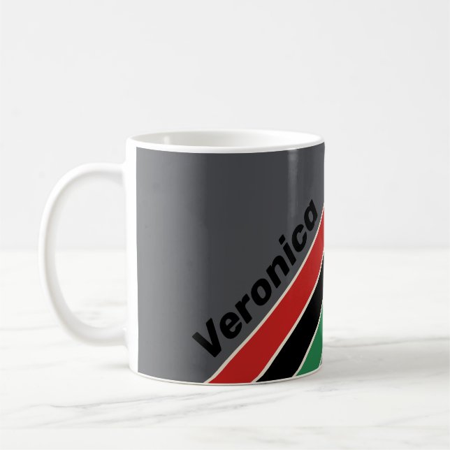 Mug VHS vintage Stripes avec nom (Gauche)