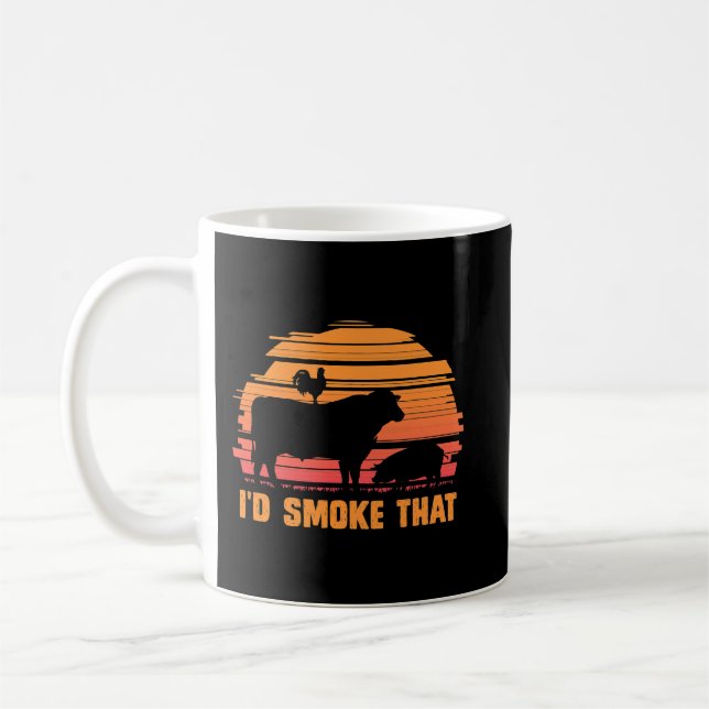 Mug Viande Fumer Barbecue Chef Steak Grillades BBQ (Gauche)
