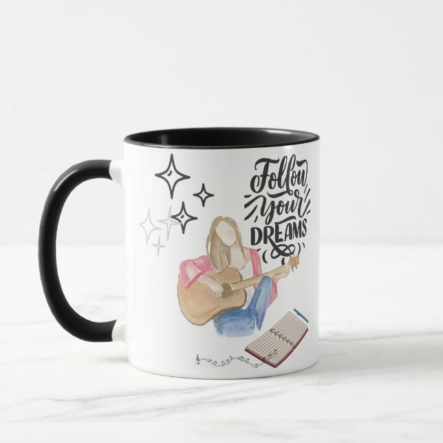 Mug Vibe de fille à la guitare (Gauche)