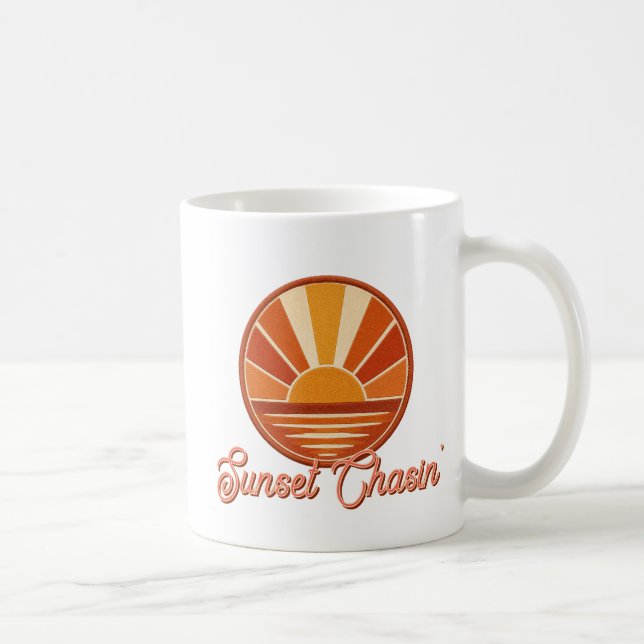 Mug Vibe Rétro à la Poursuite du Coucher de Soleil (Droite)