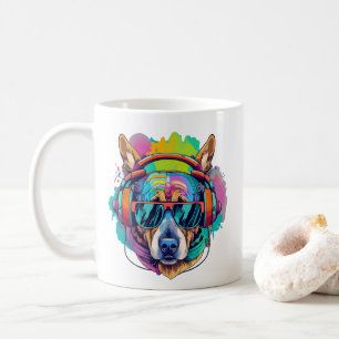 Mug Vibes canines super : Chien Cool avec casque