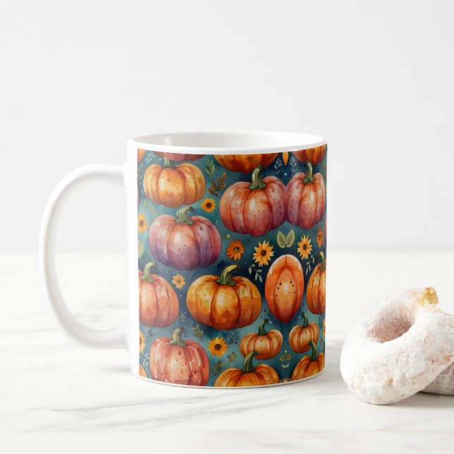 Mug Vibes Citrouilles d'Halloween (Avec donut)
