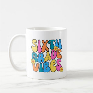 Mug Vibes colorées de sixième année - Retour à l'école