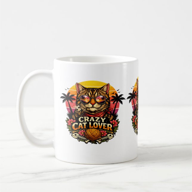 Mug Vibes d'amour pour les chats – Design de chat mign (Gauche)