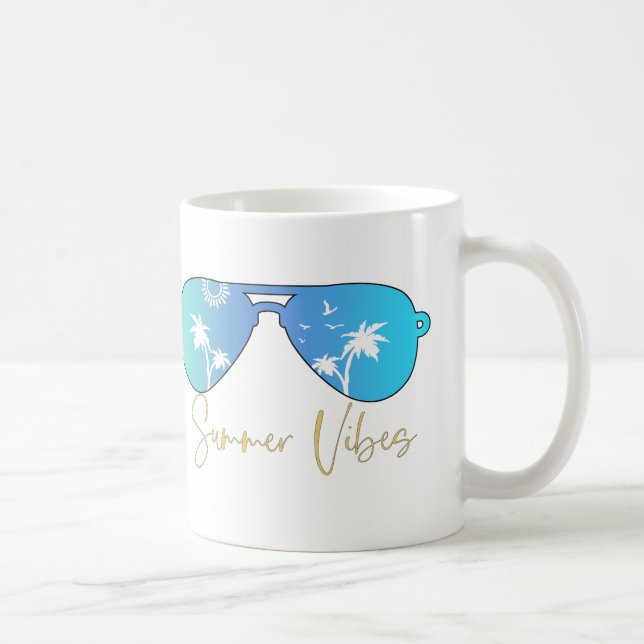 Mug Vibes d'aquarelle Lunettes de soleil (Droite)