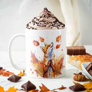 Mug Vibes d'automne Aquarelle Fox -