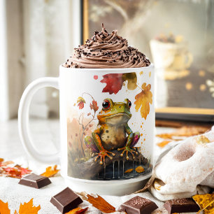 Mug Vibes d'automne Aquarelle grenouille -