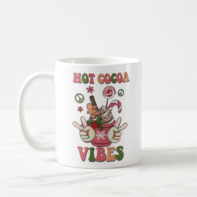 Mug Vibes de cacao chaud Chocolat chaud Noël (Gauche)