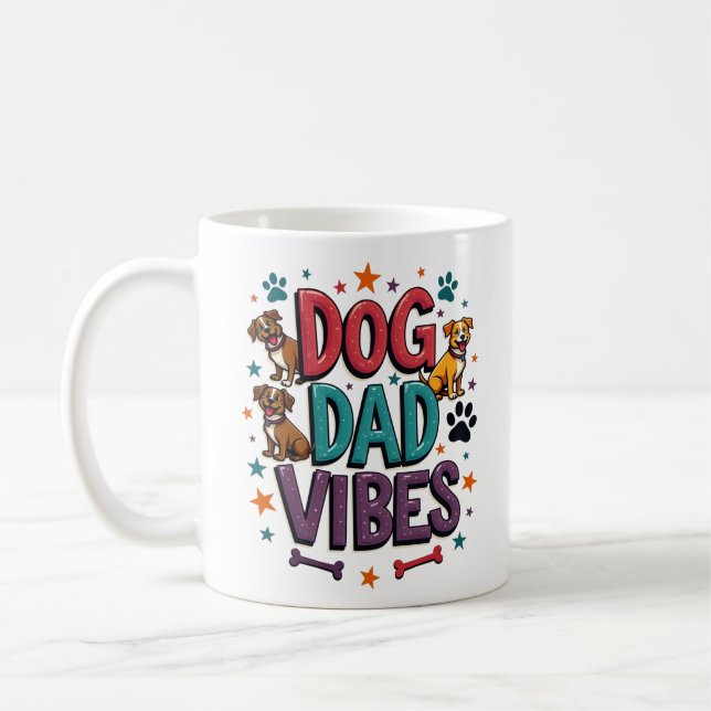 Mug Vibes de chien papa - Retro Super 70's (Gauche)