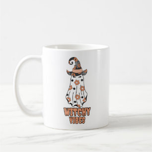 Mug "Vibes de cuisine" Halloween Witch Ghost Orange