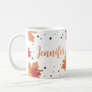 Mug Vibes de fin d'automne Nom personnalisé