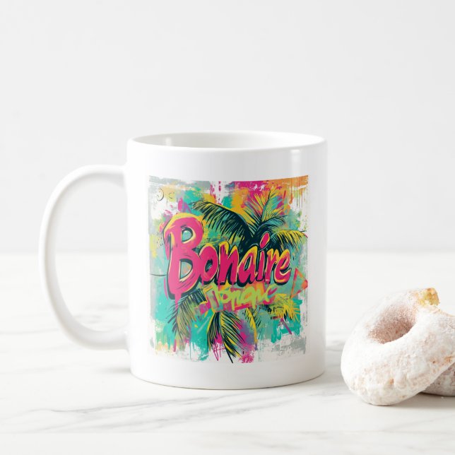 Mug Vibes de graffitis Bonaire : Island Street Art (Avec donut)