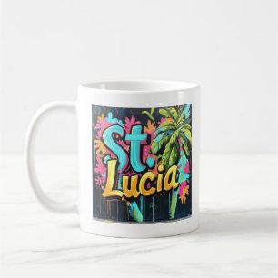 Mug Vibes de graffitis de Sainte-Lucie : Island Street
