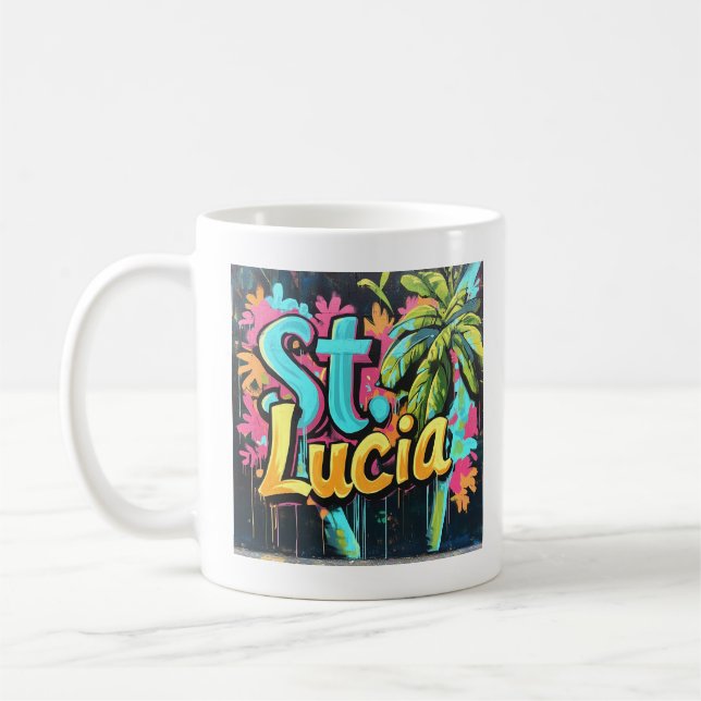Mug Vibes de graffitis de Sainte-Lucie : Island Street (Gauche)