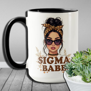 Mug Vibes de la Gen Z Sigma Babe GenZ Léopard Chignon