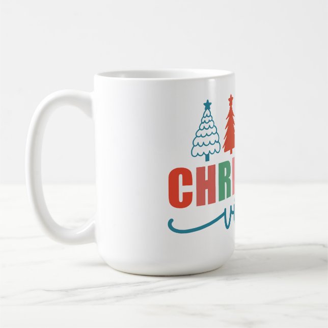 Mug Vibes de Noël - Colorful Holiday Trees Design (Gauche)
