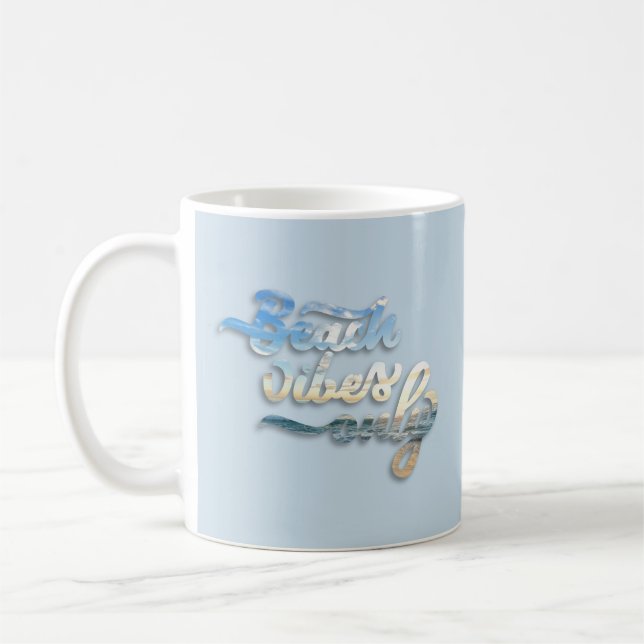 Mug Vibes de plage Typographie bleu (Gauche)