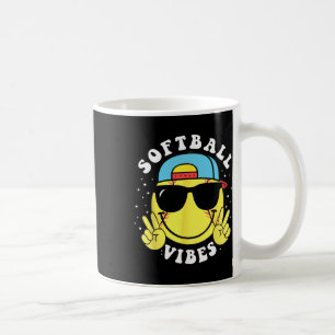 Mug Vibes de softball Baseball Rétro Groovy Fille de j