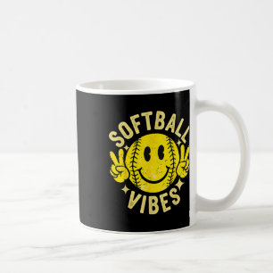 Mug Vibes de softball Signe de paix Fille de softball