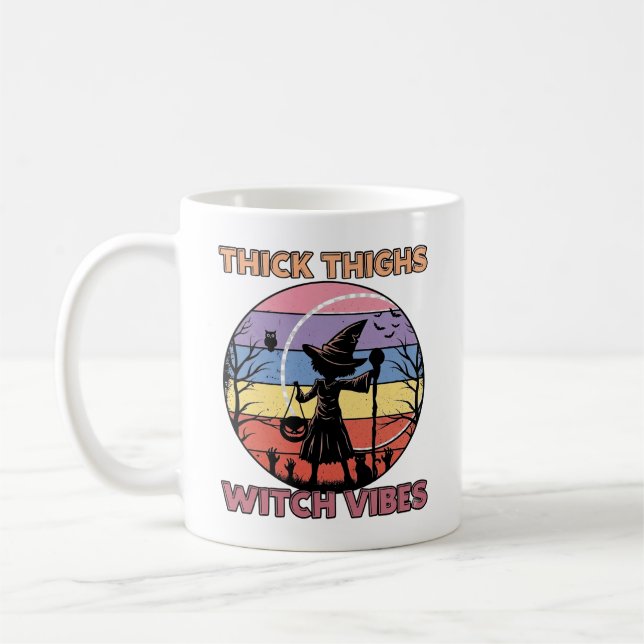 Mug Vibes de sorcière aux cuisses épaisses Silhouette  (Gauche)