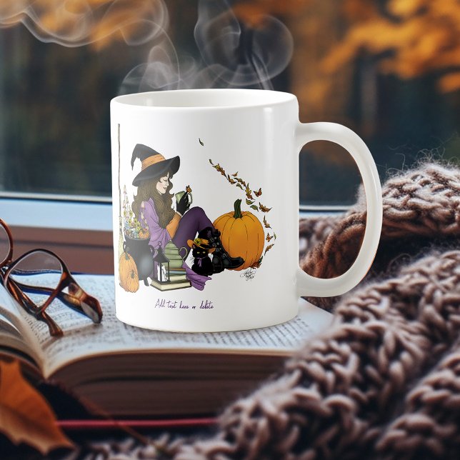 Mug Vibes de sorcière cosy Halloween Citrouille violet (Créateur téléchargé)