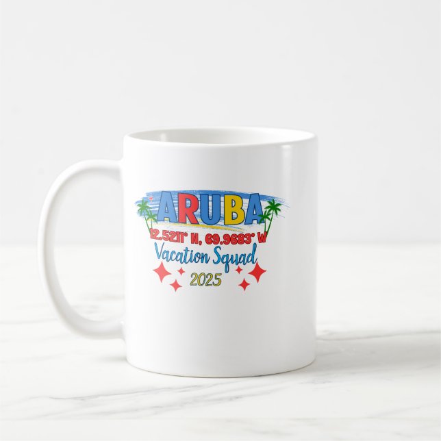 Mug Vibes de vacances à Aruba 2025 Évasion tropicale (Gauche)