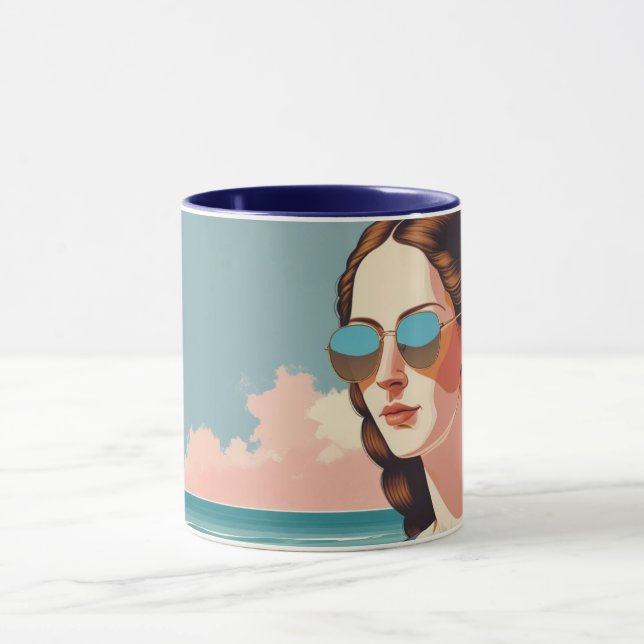 Mug Vibes de vacances avec Mona Lisa (Centre)