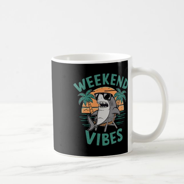 Mug Vibes De Week-End Shark Sungles Se Détendre Sur La (Droite)