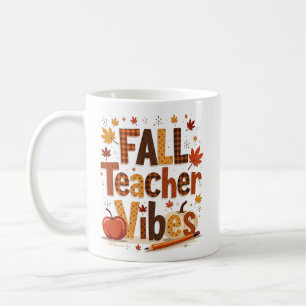 Mug Vibes d'enseignant d'automne personnalisées