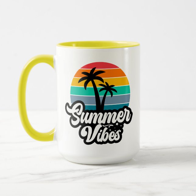 Mug Vibes d'été avec design de palmiers (Gauche)