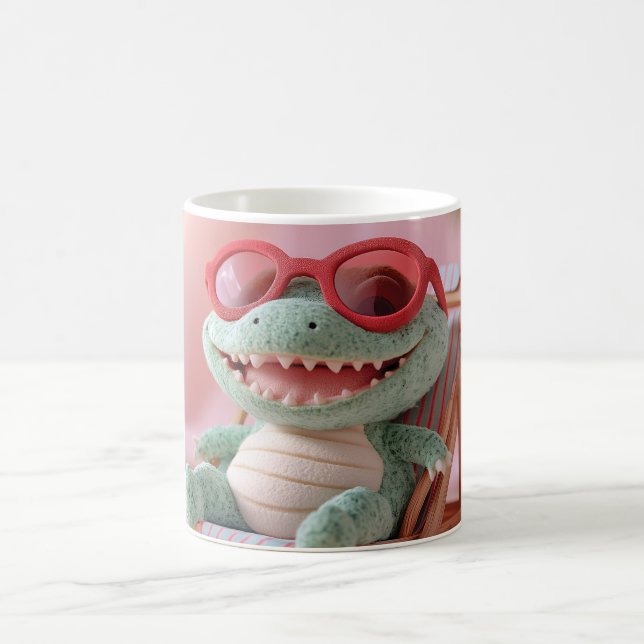 Mug Vibes d'été : Crocodile en peluche décontracté en  (Centre)