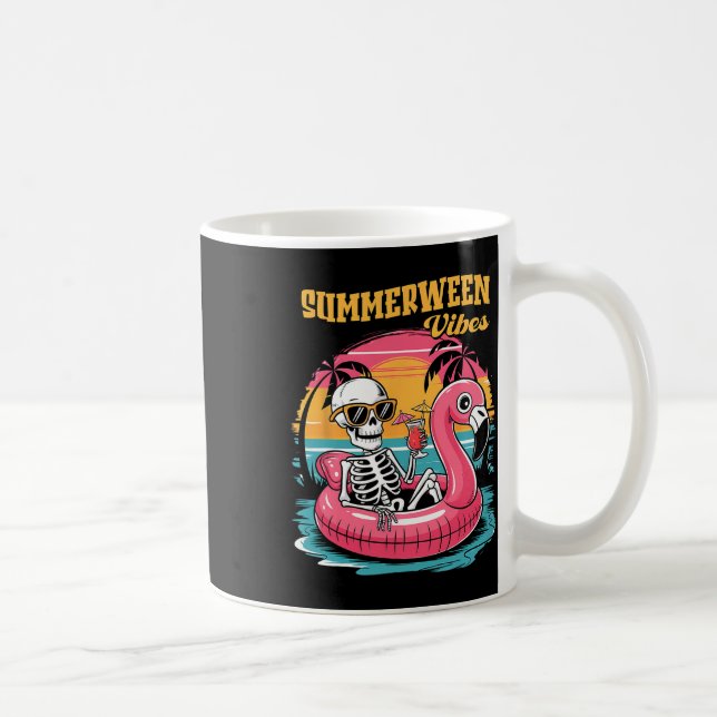Mug Vibes d'été de l'Halloween squelette Vacances d'ét (Droite)