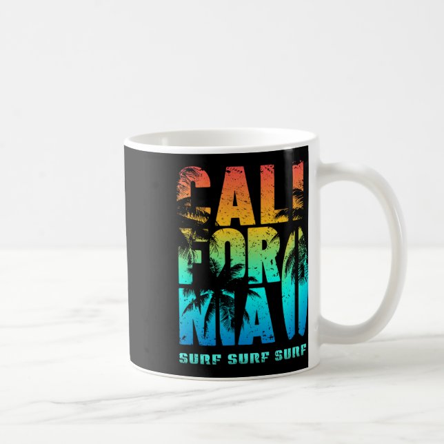 Mug Vibes d'été de plage californienne Palmiers Surf  (Droite)