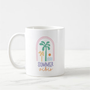 Mug Vibes d'été et palmiers Rétro minimaliste