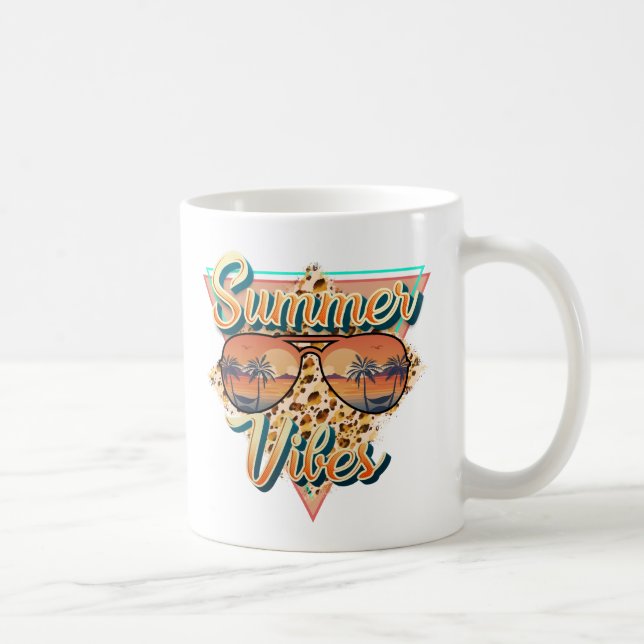 Mug Vibes d'été | Lunettes de soleil vintages | Sunset (Droite)