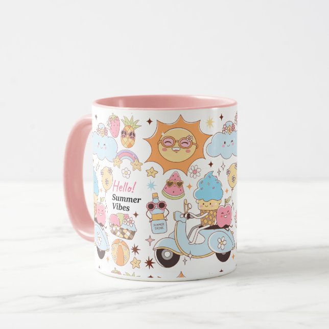 Mug Vibes d'été Pastel (Devant gauche)
