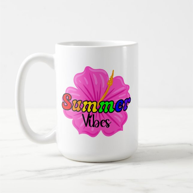 Mug Vibes d'été tropical arc-en-ciel | Floral de fiert (Gauche)