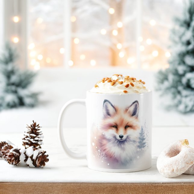 Mug Vibes d'hiver Aquarelle Baby Fox - (Créateur téléchargé)