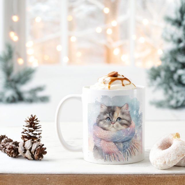 Mug Vibes d'hiver Aquarelle Chat - (Créateur téléchargé)