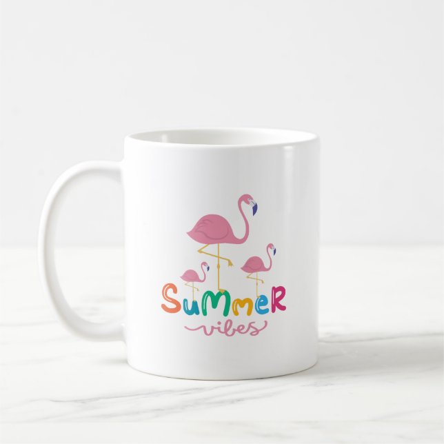 Mug Vibes Et Flamants roses D'Été (Gauche)