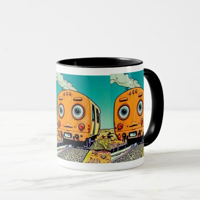 Mug Vibes ferroviaires vintages : Illustration de la l (Devant droit)