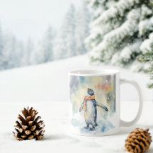 Vibes hiver Aquarelle Penguin