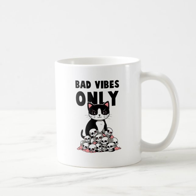 Mug Vibes incorrectes uniquement - Chat et crânes (Droite)