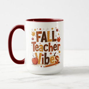 Mug Vibes personnalisées d'enseignant d'automne