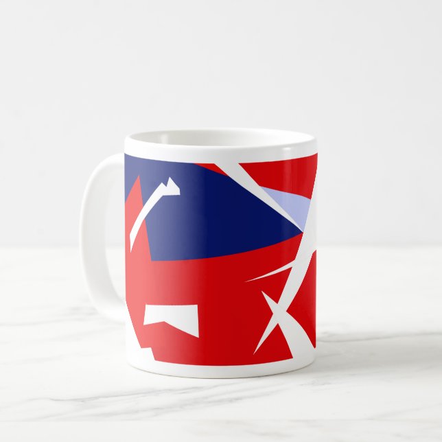 Mug Vibes positives Bleu rouge blanc (Devant gauche)