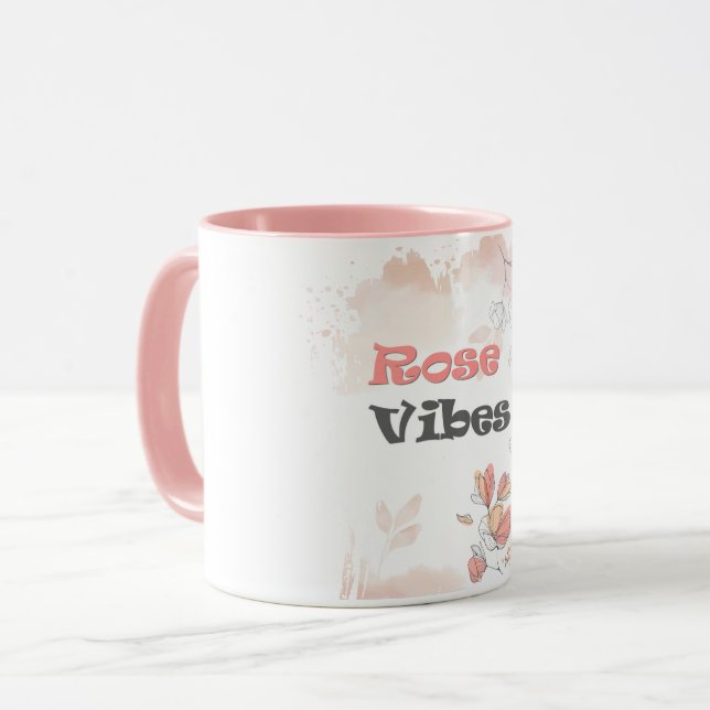 Mug Vibes roses - Esthétique de l'humeur florale (Devant gauche)