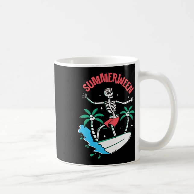 Mug Vibes Summerween squelette surfant les vagues Été  (Droite)