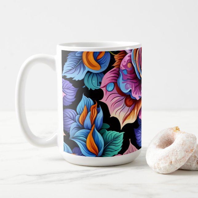 Mug Vibrant and Colorful Flower (Avec donut)